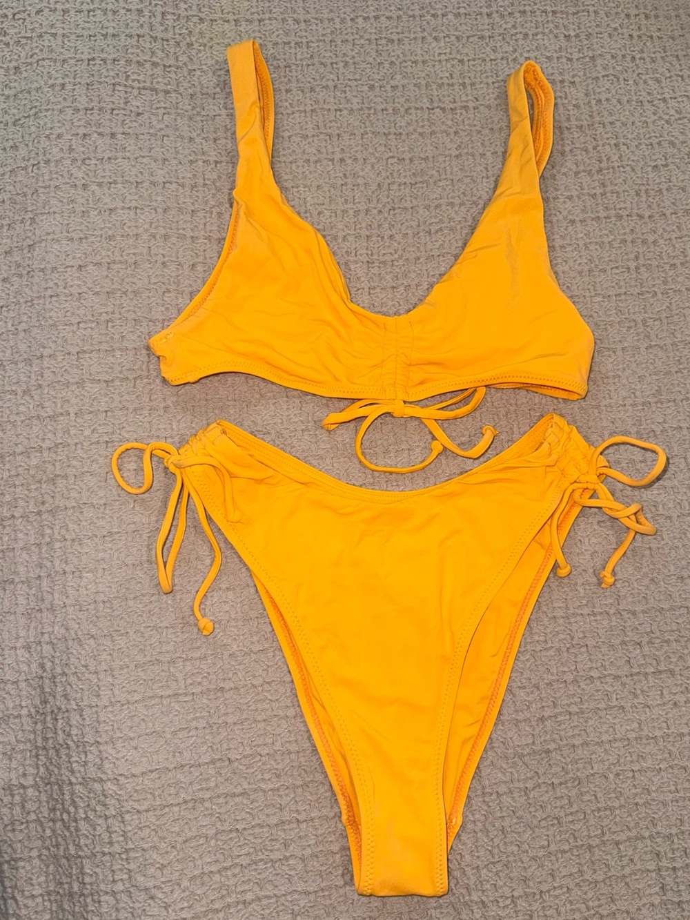 La Hearts Bright Yellow/Orange Bikini Set